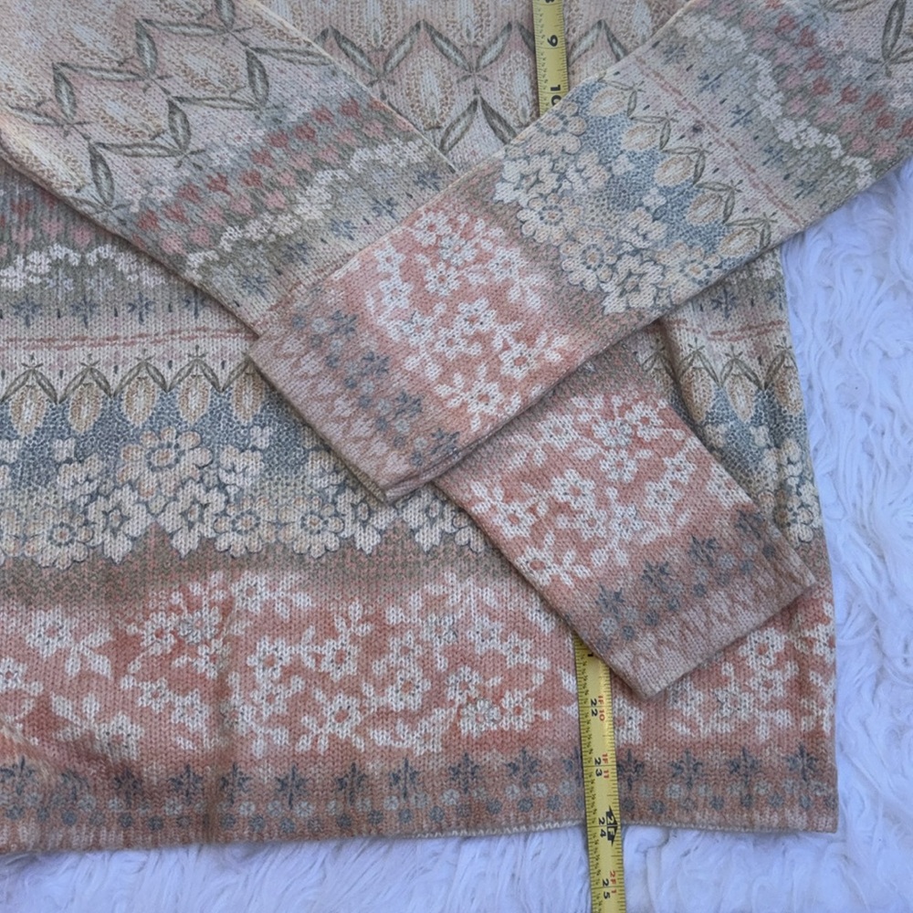🦋Anthropology🌼Floral🌸Print Crew Neck Long Sleeve Sweater, Size Small - Picture 6 of 15